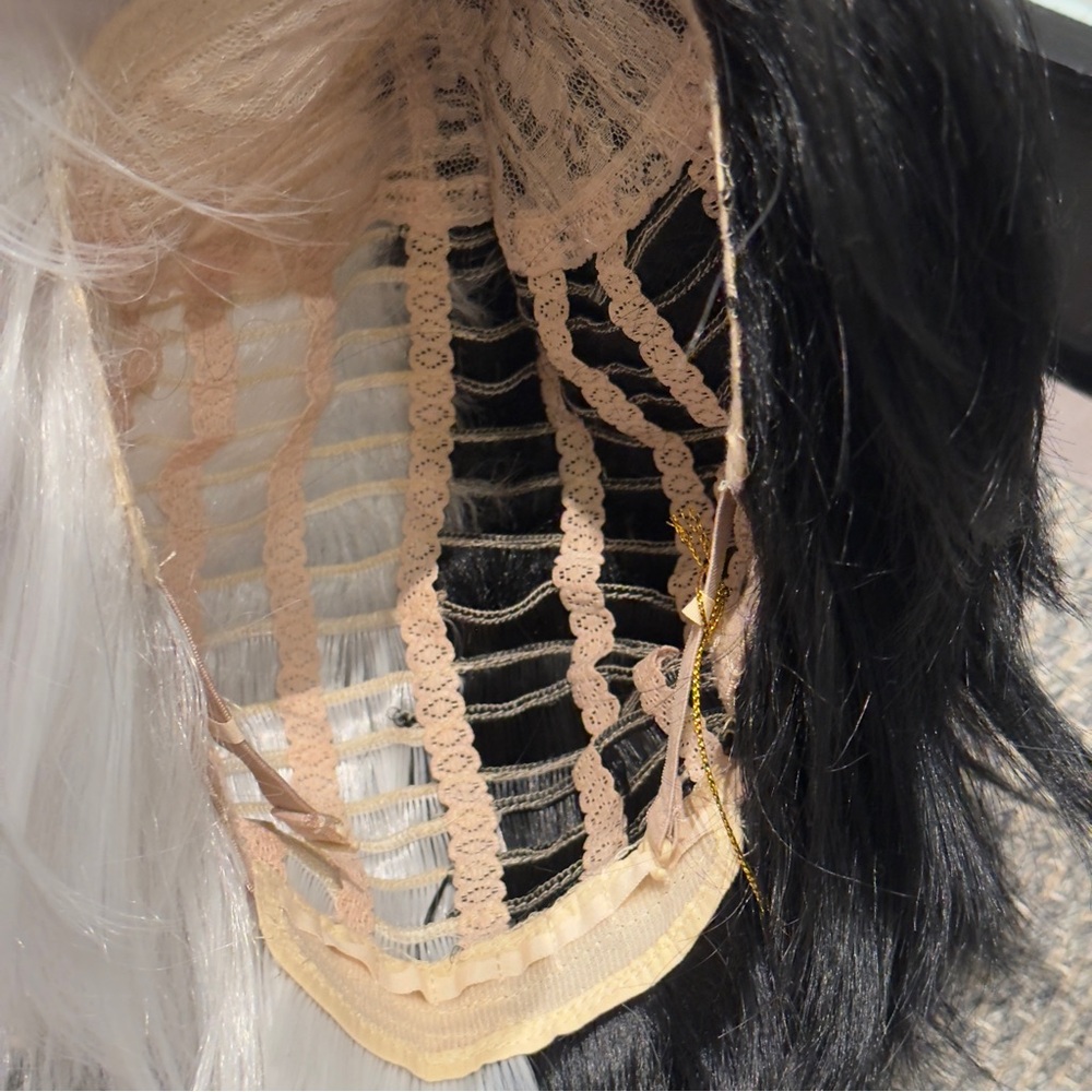 NWT - Yumeno Kyūsaku Q Bungo Stra Japanese Cosplay Wig Two Tone Black & White - Picture 12 of 14
